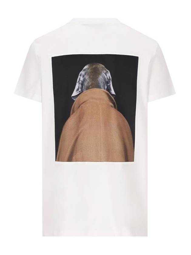 Graphic Print Crewneck Short Sleeve T-Shirt White - MAX MARA - BALAAN 3