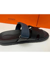 Chypre Slippers Men s Sandals Black Navy Apsong Leather H222857ZH - HERMES - BALAAN 7