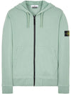 Wappen Patch Cotton Fleece Zip Up Hoodie Sage Green - STONE ISLAND - BALAAN 2