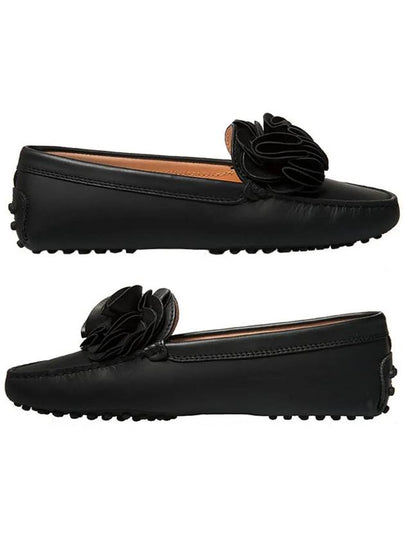 Women's Gommino Flower Driving Shoes Black - TOD'S - BALAAN 2