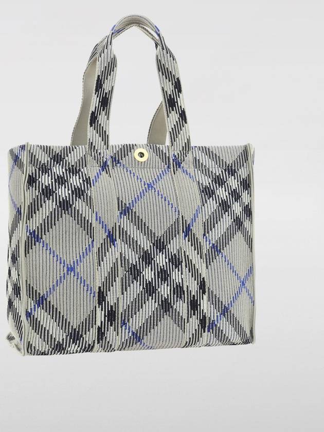 Check Knit Medium Tote Bag Lichen - BURBERRY - BALAAN 3