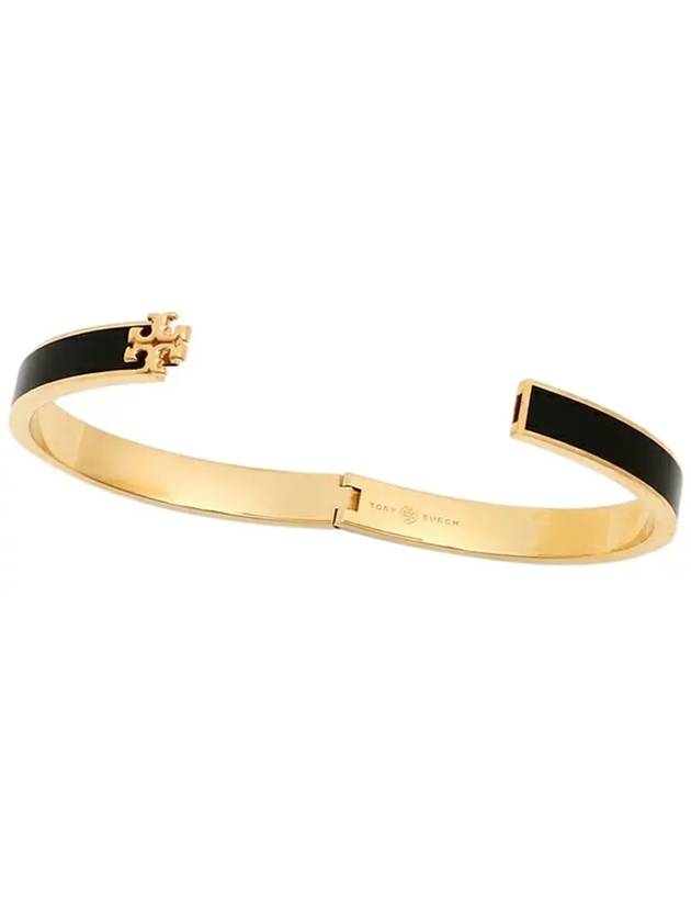 Kira Enamel Bangle Bracelet Black Gold - TORY BURCH - BALAAN 4