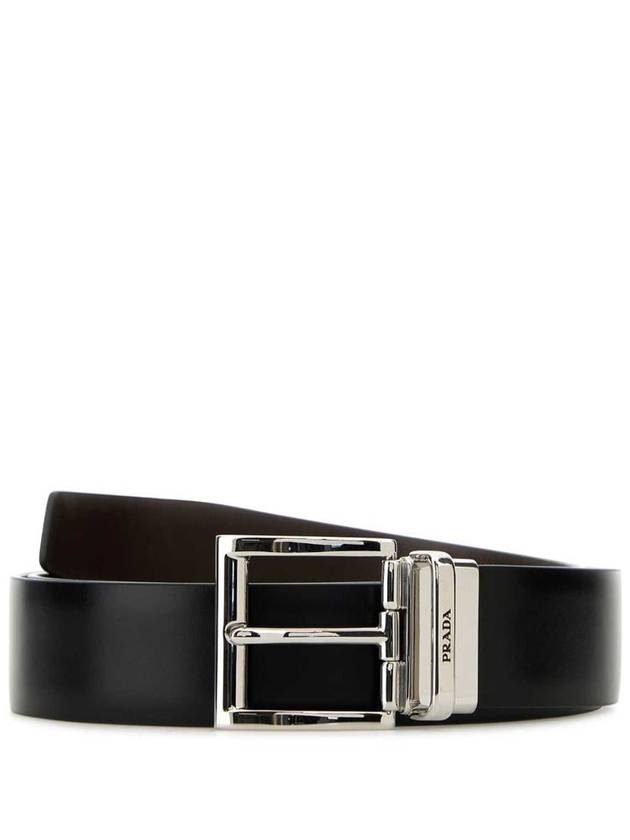 Reversible Leather Belt Black - PRADA - BALAAN 2