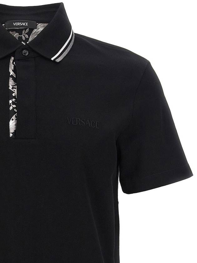 Logo embroidered polo shirt 10158081A11072 - VERSACE - BALAAN 4