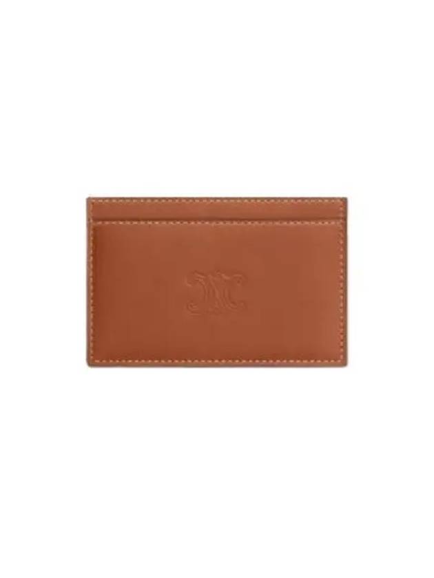 Triomphe Embossed Natural Calfskin Card Wallet Tan - CELINE - BALAAN 2