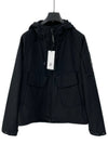 Lens Wappen Hooded Jacket Black - CP COMPANY - BALAAN.