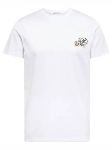 8C00048 8390Y 001 Double patch pocket round short sleeve t shirt white men s TJ 271861 - MONCLER - BALAAN 1