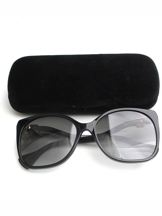 Black Wavy Temple Sunglasses - GUCCI - BALAAN 5