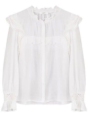 Isabel Marant GILATEDY Blouse HT2375 039E 20WH WHITE IMA232wh - ISABEL MARANT - BALAAN 1