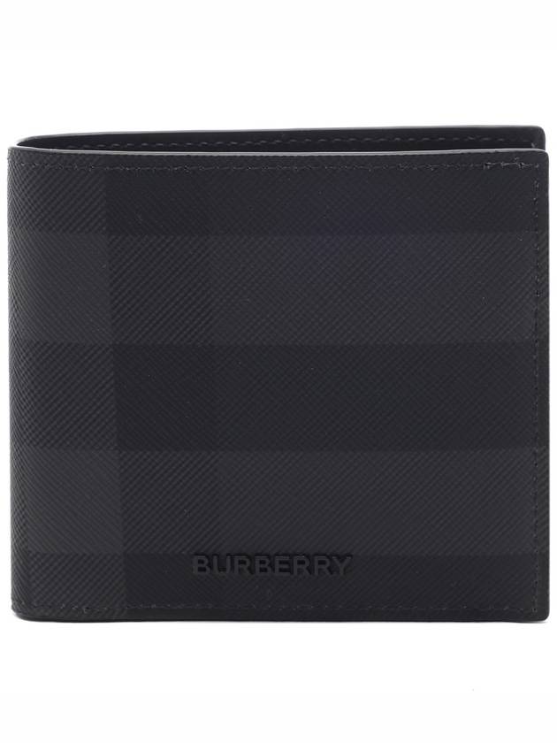 Vintage Check Logo Half Wallet Charcoal - BURBERRY - BALAAN 2