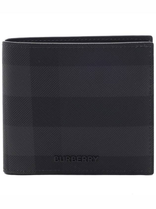 Vintage Check Logo Half Wallet Charcoal - BURBERRY - BALAAN 2