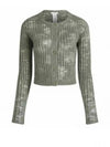 Wide Rib  Semi-Sheer Cardigan Seagrass Green - ACNE STUDIOS - BALAAN 2