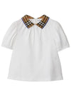 Kids Vintage Check Collar Blouse White - BURBERRY - BALAAN 2