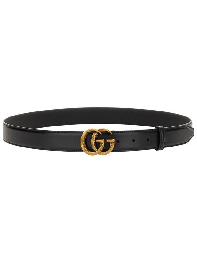 GG Marmont Leather Belt Black - GUCCI - BALAAN 2