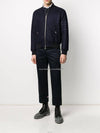 4 Bar Tonal Flannel Bomber Jacket Navy - THOM BROWNE - BALAAN 11