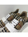 Vintage Check And Leather Sneakers White Archive Beige - BURBERRY - BALAAN 3