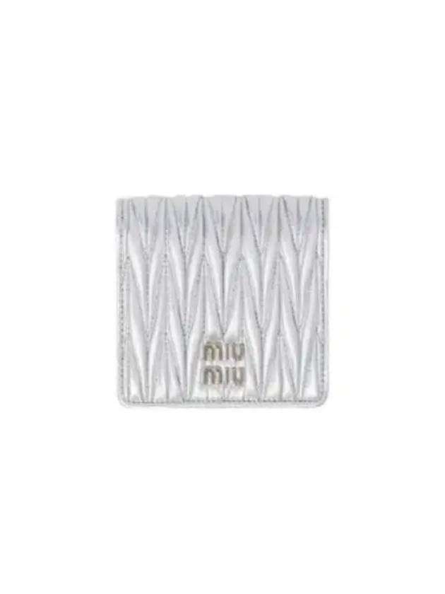 Matelasse Leather Half Wallet Silver - MIU MIU - BALAAN 2