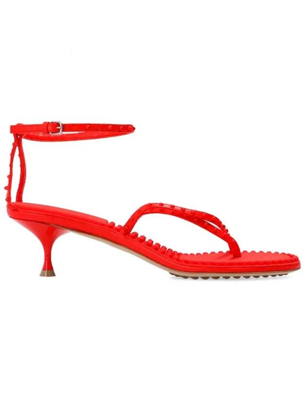 Dot Ankle Strap Sandal Heels Red - BOTTEGA VENETA - BALAAN 1