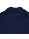 Back Stitch Wool Polo Knit Top Blue - MAISON MARGIELA - BALAAN 7