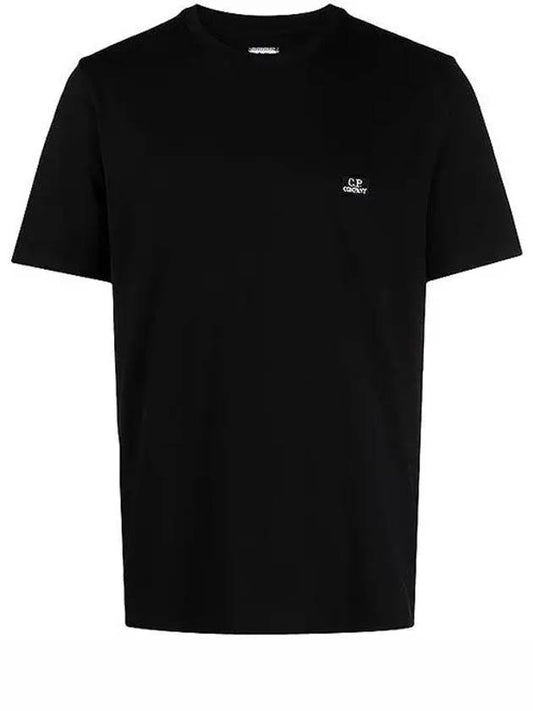 Logo Patch Short Sleeve T Shirt 16CMTS068A Black - CP COMPANY - BALAAN 1