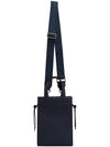 Mini Logo Leather Tote Bag Navy - FENDI - BALAAN 8