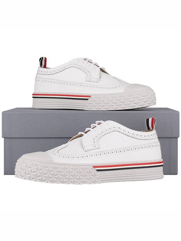 Men's Vitello Calf Leather Long Wing Brogue White - THOM BROWNE - BALAAN 11