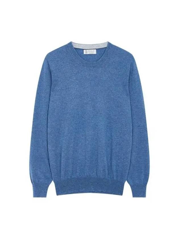 Men s Cashmere Long Sleeve Knit Blue 271079 - BRUNELLO CUCINELLI - BALAAN 1