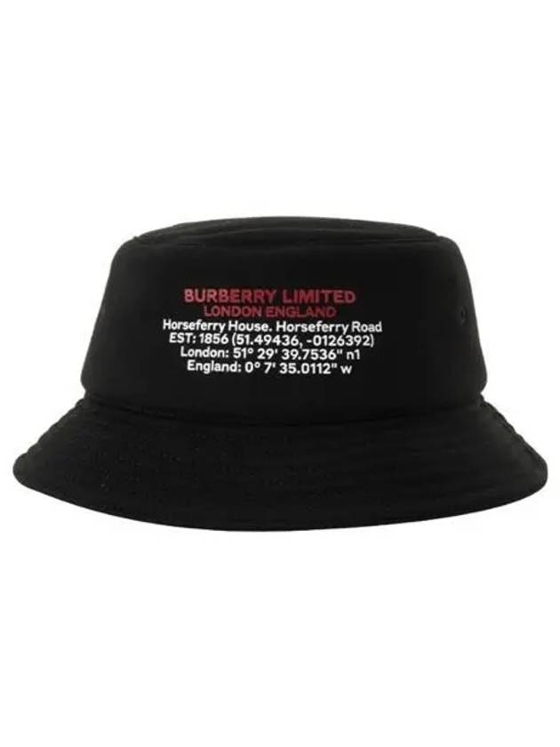 Location Print Cotton Bucket Hat Black - BURBERRY - BALAAN 2