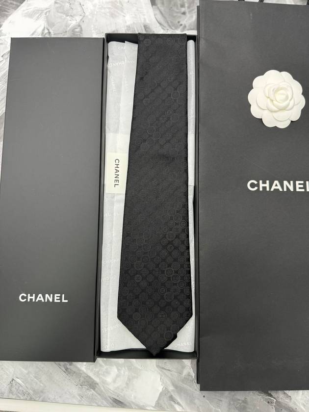 CC logo 24K season tie silk black AAA471 - CHANEL - BALAAN 5