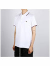 Logo Patch Short Sleeve Polo Optical White - MONCLER - BALAAN 3