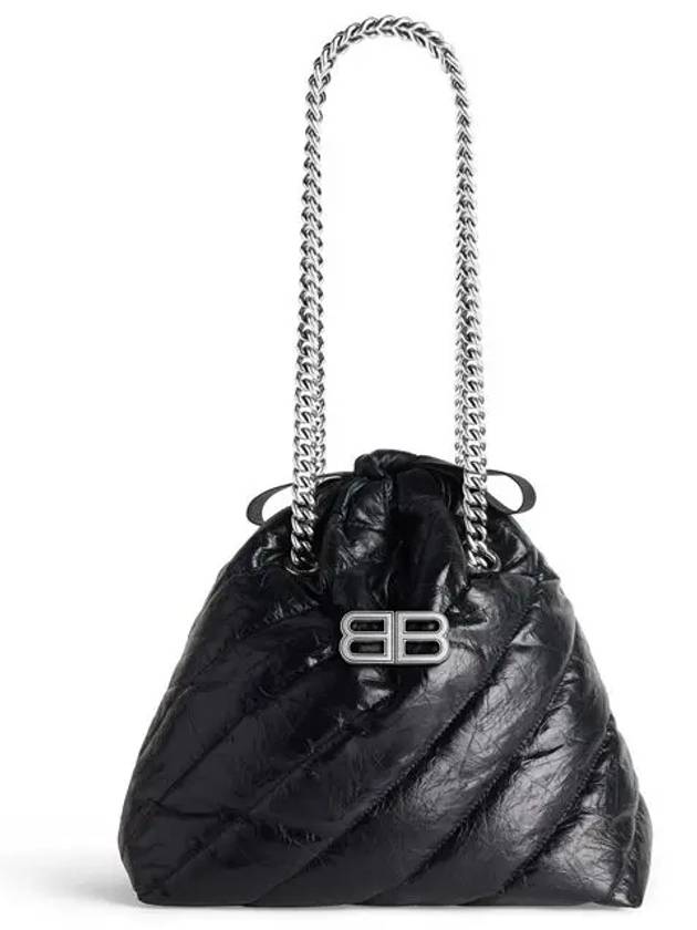 Crush Embellished Logo Quilted Leather Tote Bag Black - BALENCIAGA - BALAAN 2