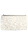 Pebble Leather Stitch Logo Zipper Card Wallet Greige - MAISON MARGIELA - BALAAN 3