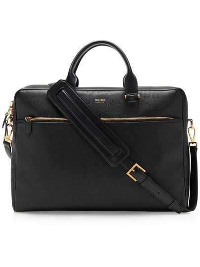 Shiny Grain Leather Brief Case Black - TOM FORD - BALAAN 2