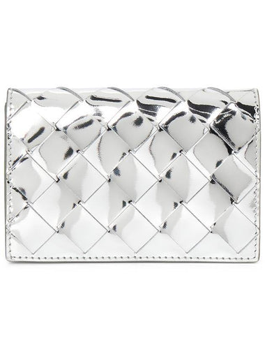 Intrecciato Card Wallet Silver - BOTTEGA VENETA - BALAAN 1