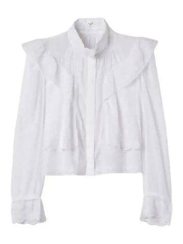 embroidered ruffle shirt white - ISABEL MARANT - BALAAN 1