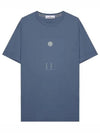 Chest Logo Print Short Sleeve T-Shirt Avio Blue - STONE ISLAND - BALAAN 2