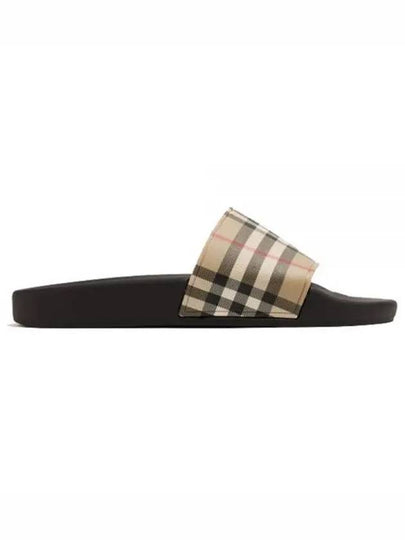 Vintage Check Print Slippers Black Beige - BURBERRY - BALAAN 2