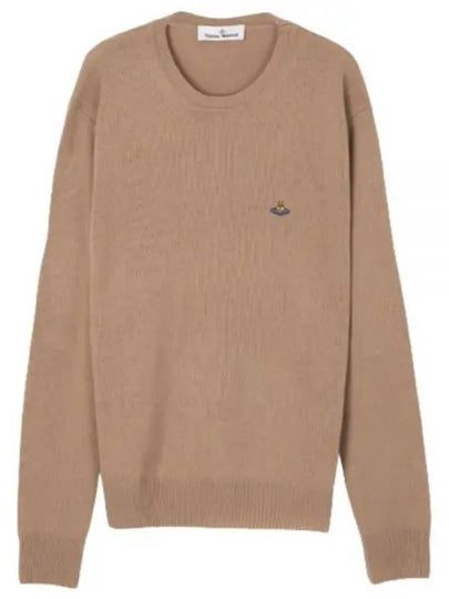 ORB Embroidered Crew Neck Knit Top Beige - VIVIENNE WESTWOOD - BALAAN 2