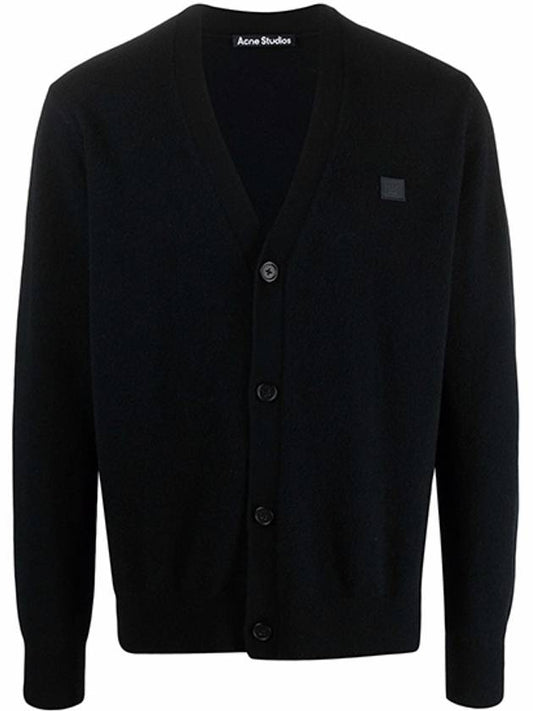 Keve Face Wool V-neck Cardigan Black - ACNE STUDIOS - BALAAN 2