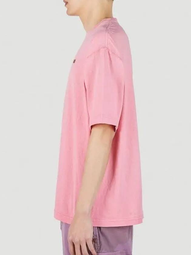 Logo Cotton Short Sleeve T-Shirt Pink - ACNE STUDIOS - BALAAN 4