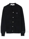 Play Men's Black Heart Wappen Wool Cardigan Black - COMME DES GARCONS - BALAAN 2