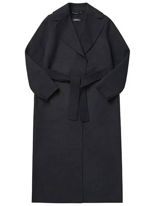 Poldo Wool Robe Style Single Coat Dark Grey - MAX MARA - BALAAN 4