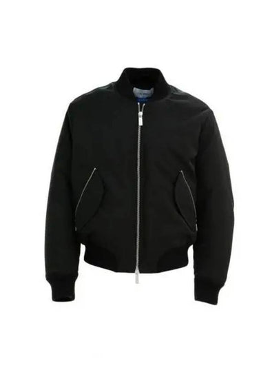 Embroidered Logo Padded Bomber Jacket Black - OFF WHITE - BALAAN 2