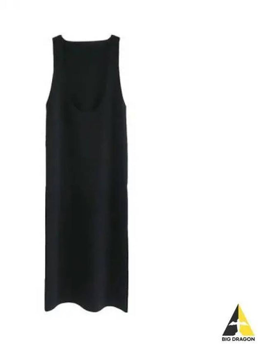 Women s Wool Recycled Poly High Gauge Rib Knit Dress Black A23SD04HS - AURALEE - BALAAN 1
