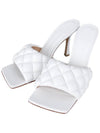 Quilted Nappa Sandal Heels White - BOTTEGA VENETA - BALAAN 3