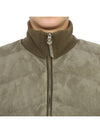 Panel Suede Quilted Padding Vest Dark Olive - TOM FORD - BALAAN 10