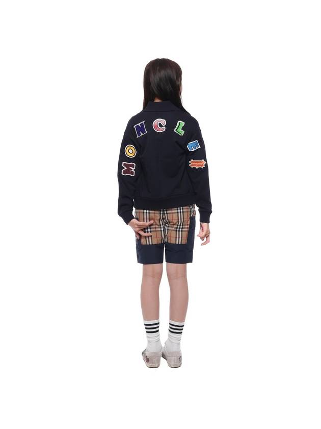 Kids Logo Patch Cotton Zip-Up Jacket Navy - MONCLER - BALAAN 6