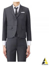 Women's Twill Slim Fit Single Breasted Wool Jacket Dark Gray - THOM BROWNE - BALAAN 2