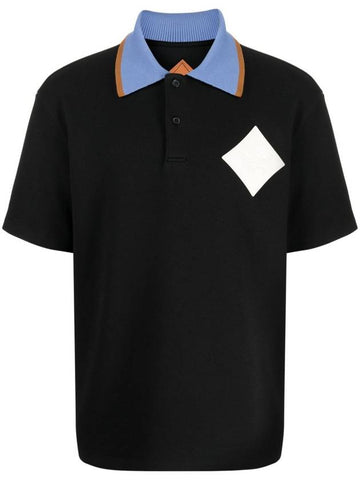 Logo Patch Pique Polo Shirt Black - MCM - BALAAN 1