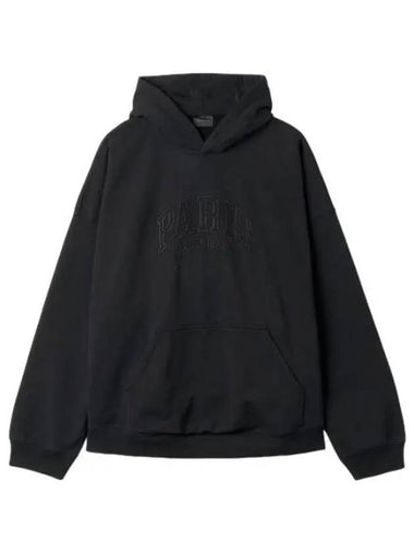 Cotton Hooded Black Sweatshirt - BALENCIAGA - BALAAN 1